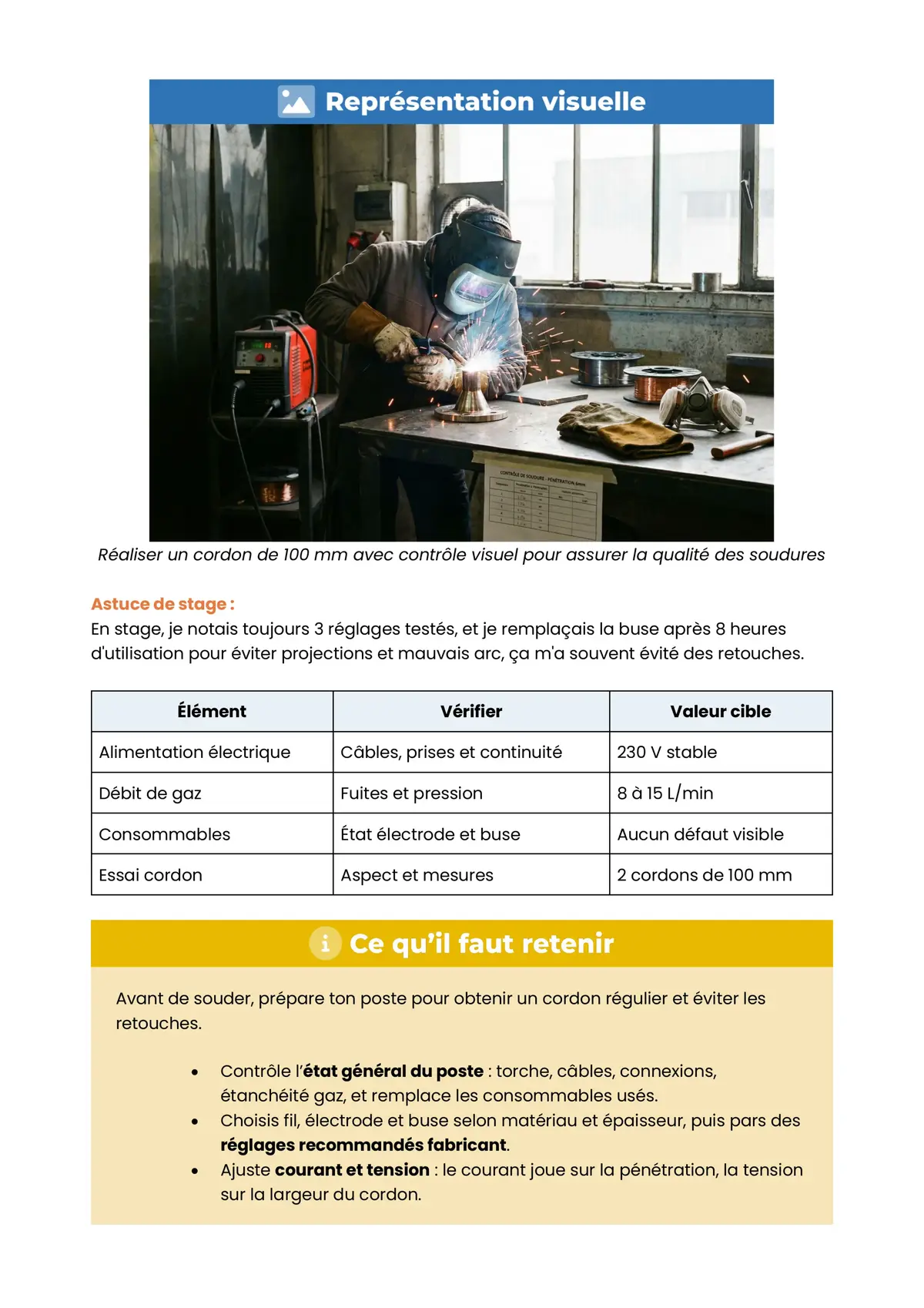 Example Fiche de Révision CAP Soudage